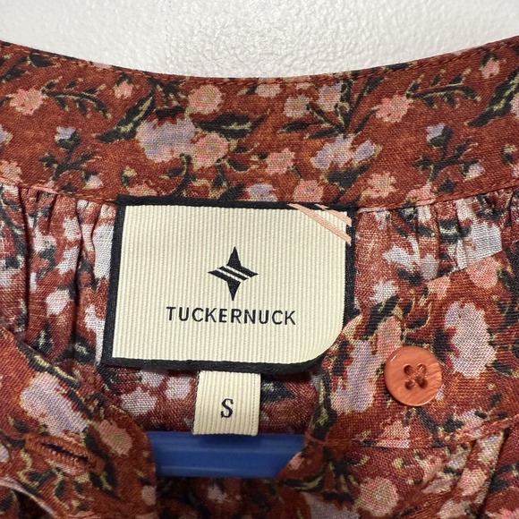 Tuckernuck Sawyer Blouse in Vermillion Vine Floral Ramie Size Small - Picture 5 of 9